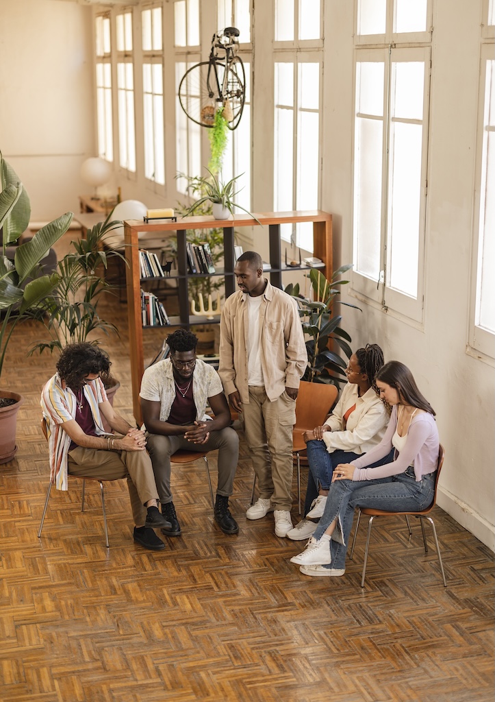 Group therapy session for anxiety healing
