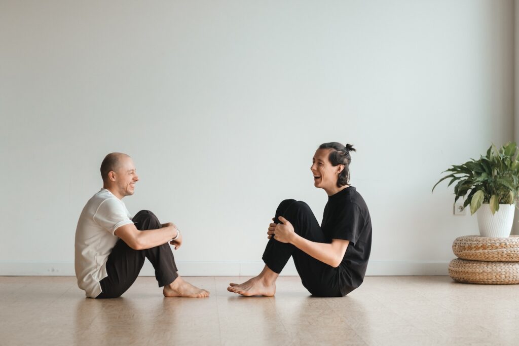 two young athletes in yoga therapy